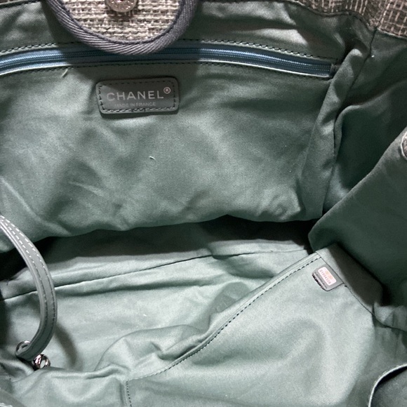 New Chanel canvas large green Bag Mixed Fibers & silver -Tone Metal .. - Picture 11 of 16